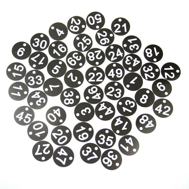 Assorting Keys Tags Bags Plastic Number Discs with Rings 1-50/1-100 